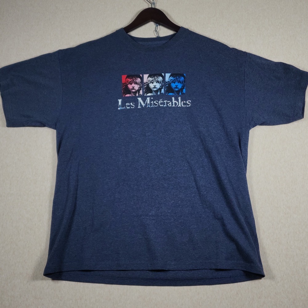 Les Miserables Cosette Pop Art Graphic Tee Shirt Blue Mens XL Broadway Musical